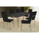 Ver imagem 1 de Mesa Sala Elba 160 + 6 Cad Amsterdã Niquel/Pto Kappesberg