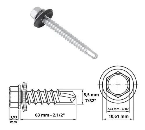 Ver imagem 3 de Kit Parafuso Auto Brocante 3/8 X 1 - Cx C/ 250 Unid + Soquete