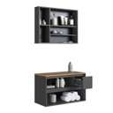 Ver imagem 1 de Conjunto para Banheiro 80cm com Gabinete Suspenso e Espelheira Belarus Art In Móveis