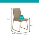 Ver mais imagens de Conjunto de Sala de Jantar 4 Cadeiras Andorra Carraro Noce Dourado
