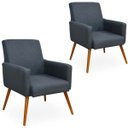 Ver imagem 1 de Kit 2 Poltronas Decorativas para Maria Linho Chumbo - Lyam Decor