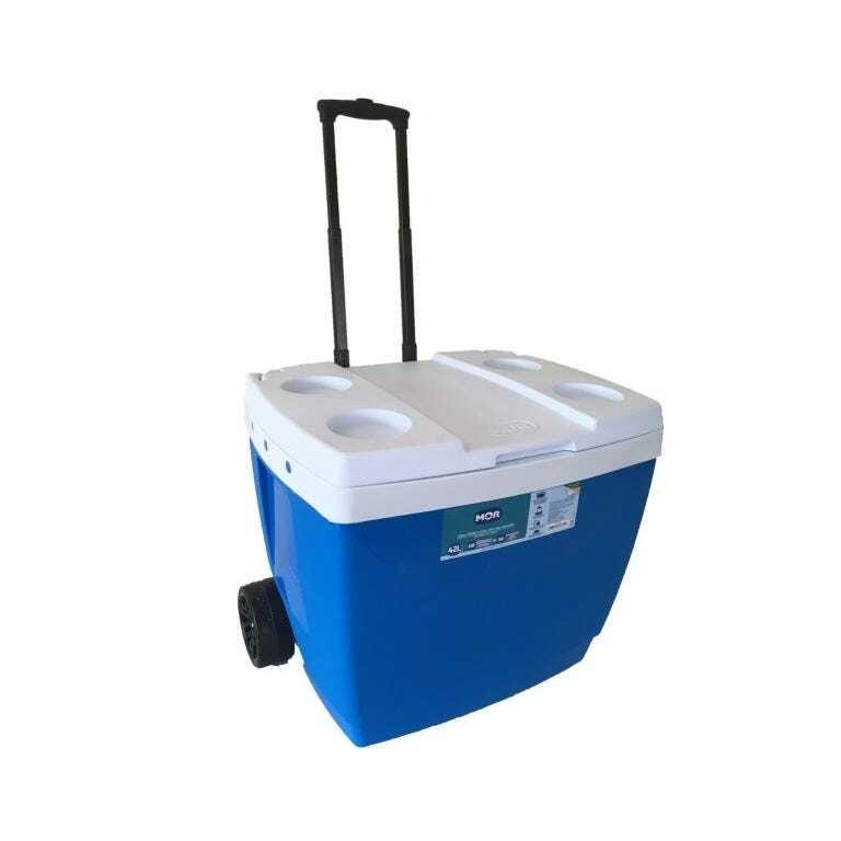 Caixa Termica 42 litros com Roda Azul MOR
