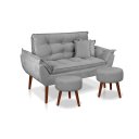 Ver imagem 1 de Kit 01 Namoradeira Opala + 02 Puff Redondo + 02 Almofadas Suede