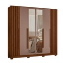 Ver imagem 1 de Guarda Roupa Casal Deville 06 Portas com Espelho Nogueira Capuccino - Móveis Albatroz