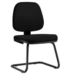 Kit 2 Cadeiras para Escritório Job L02 Fixa Crepe Preto - Lyam Decor - 2