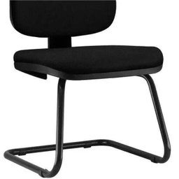 Kit 2 Cadeiras para Escritório Job L02 Fixa Crepe Preto - Lyam Decor - 4