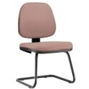 Ver imagem 1 de Cadeira de Escritório Job Fixa Suede Rosê - Lyam Decor