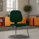 Ver imagem 2 de Cadeira de Escritório Job L02 Fixa Crepe Verde Musgo - Lyam Decor