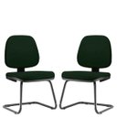 Ver imagem 1 de Kit 2 Cadeiras para Escritório Job L02 Fixa Crepe Verde Musgo - Lyam Decor