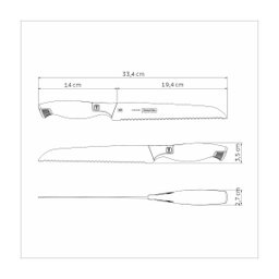 Faca de Serra Inox 33cm Grande Torta Pão Bolo Serrilhada Tramontina:prateado - 6