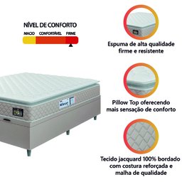 Cama Box Baú Casal Queen Colchão Espuma D33 Pillow Top Millenium Hellen - 6
