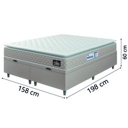 Cama Box Baú Casal Queen Colchão Espuma D33 Pillow Top Millenium Hellen - 4
