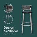 Ver imagem 4 de Kit 4 Banquetas Alta Vime Junco Degradê Sacada Àrea Gourmet Balcão Ilha Bancada bar piscina Cozinha