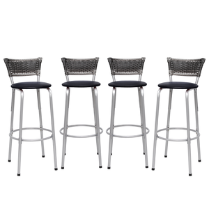 Kit 4 Banquetas Alta Vime Junco Degradê Sacada Àrea Gourmet Balcão Ilha Bancada bar piscina Cozinha