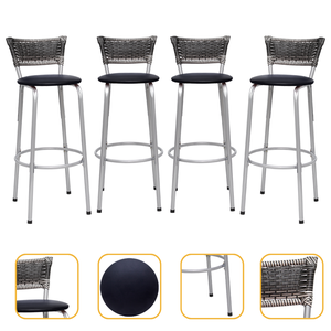 Kit 4 Banquetas Alta Vime Junco Degradê Sacada Àrea Gourmet Balcão Ilha Bancada bar piscina Cozinha