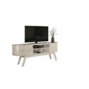 Ver imagem 1 de Rack Bancada Valencia para Tv 75 Polegadas Cor Calacata Off White - Madetec