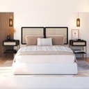 Ver imagem 2 de Cabeceira Queen 160cm e 2 Mesas Laterais 1 Gaveta Industrial Indy A03 Nero - Lyam Decor