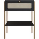 Ver mais imagens de Cabeceira Queen 160cm e 2 Mesas Laterais 1 Gaveta Industrial Indy A03 Nero - Lyam Decor