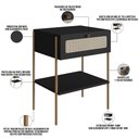 Ver imagem 5 de Cabeceira Queen 160cm e 2 Mesas Laterais 1 Gaveta Industrial Indy A03 Nero - Lyam Decor