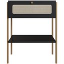 Ver imagem 4 de Cabeceira Casal Queen 160cm e 2 Mesas Laterais 1 Gaveta Industrial Indy A03 Nero - Lyam Decor