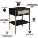 Ver imagem 6 de Cabeceira Casal Queen 160cm e 2 Mesas Laterais 1 Gaveta Industrial Indy A03 Nero - Lyam Decor