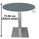 Ver imagem 5 de Mesa Quadrada Alpha Inox Prata 73,50 Cm (altura) Tampo Mdp Redondo 80 Cm Grafito (larg)