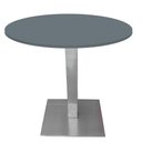 Ver imagem 1 de Mesa Quadrada Alpha Inox Prata 73,50 Cm (altura) Tampo Mdp Redondo 80 Cm Grafito (larg)