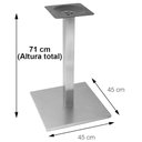Ver imagem 4 de Mesa Quadrada Alpha Inox Prata 73,50 Cm (altura) Tampo Mdp Redondo 80 Cm Grafito (larg)