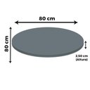 Ver imagem 3 de Mesa Quadrada Alpha Inox Prata 73,50 Cm (altura) Tampo Mdp Redondo 80 Cm Grafito (larg)