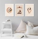 Ver imagem 2 de Kit 3 Quadros Decorativos Yoga Boho 24x18cm:madeira Preta