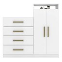 Ver imagem 3 de Cômoda Luna 2 Portas 4 Gavetas MDP Plástico Bronze Branco Demóbile