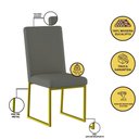 Ver imagem 5 de Kit 4 Cadeiras para Mesa de Jantar Base Industrial Dourado Balaqui Cinza