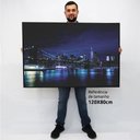 Ver imagem 2 de Quadro Decorativo em Canvas Paisagem de Nova York Vista da Ponte Brooklyn TACOLADO PAPEL DE PAREDE M