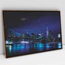 Ver imagem 1 de Quadro Decorativo em Canvas Paisagem de Nova York Vista da Ponte Brooklyn TACOLADO PAPEL DE PAREDE M