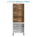 Ver imagem 5 de Paneleiro Armário Duplo 4 Portas Vidro Freijo / Artico