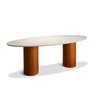 Mesa de Jantar Oval Sevilha 160cm X 90cm 4 Lugares Off White - 2