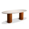 Mesa de Jantar Oval Sevilha 160cm X 90cm 4 Lugares Off White - 4