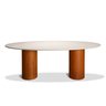 Mesa de Jantar Oval Sevilha 160cm X 90cm 4 Lugares Off White - 1