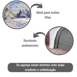Edredom Solteiro Cobredon Com Sherpa Cobertor Fofinho Cinza - 4