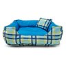 Cama Pet Cachorro Gato Dupla Face Lola - GG - Xadrez Azul - 1