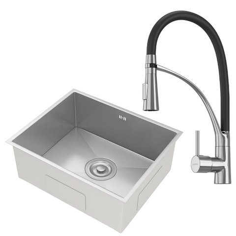 Kit Cuba Gourmet Lisboa Aço Inox 304 e Torneira Gourmet Florença Monocomando Goldenx