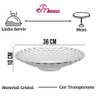 Centro de Mesa Fruteira Vidro Bubble Transparente 36cm em Casa Tem - 3