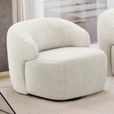 Ver imagem 2 de Kit 02 Poltronas Decorativa Orgânica Giratória para Sala Living Barolo L06 Bouclê Off White -