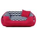 Ver imagem 4 de Enxoval Cama de Cachorro Dupla Face Lola - M - Chevron Vermelho