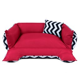 Enxoval Cama de Cachorro Dupla Face Lola - M - Chevron Vermelho - 5