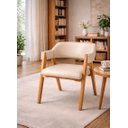 Ver imagem 1 de Poltrona Master Luxo em Couro Marfim Artesanal - Madeira de Demolição