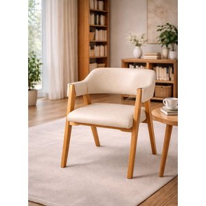 Poltrona Master Luxo em Couro Marfim Artesanal - Madeira de Demolição