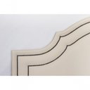Ver imagem 4 de Cabeceira Casal Luxo 140x60 Courino Off White Tachas Fumê