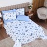 Jogo de Cama King 4p Lençol + Fronha Esmeralda Percal 100% Algodão:borboleta Azul - 2