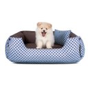 Ver imagem 1 de Cama de Cachorro Dupla Face Lola 65x50 Azul Poá Marrom